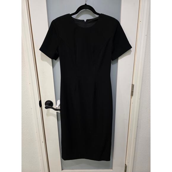 Black Sheath Dress Vintage Style Elegant Knee-Length LBD Small 4-6 - Picture 1 of 8
